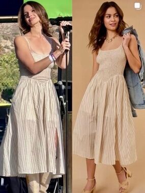 Lana Del Rey Altar’d State Sophia Smocked Midi Dress Size M